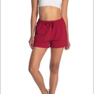 Outdoor Voices Red High Waisted Drawstring Shorts